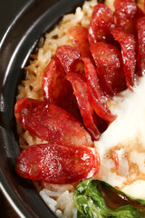 Cantonese Clay Pot Rice with Preserved Sausage and Meat - Traditional Chinese Casserole Style...