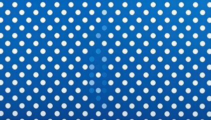 A vibrant blue background adorned with a repetitive pattern of white circular dots. 