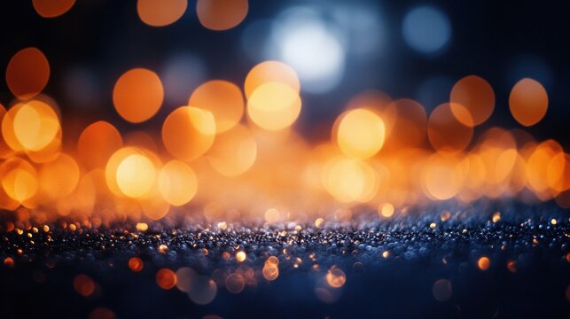 Close-up glittery surface night background blurred but it Abstract bokeh of stadium
