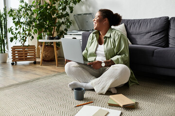 Enjoying remote work in a cozy apartment while staying comfortable and productive