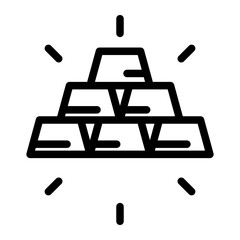 gold bars Line Icon