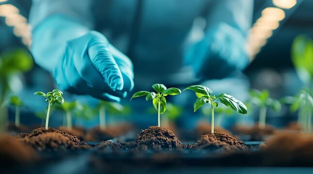 A specialist takes soil samples