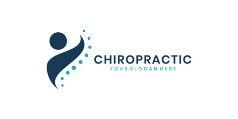 Modern abstract chiropractic logo design with human spine symbol