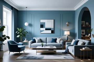 Living room decoration. Interior design or furniture advertising. Perfect for use in catalogs, online stores, and home design presentations