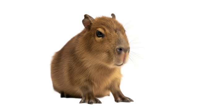 Capybara portrait against transparent background