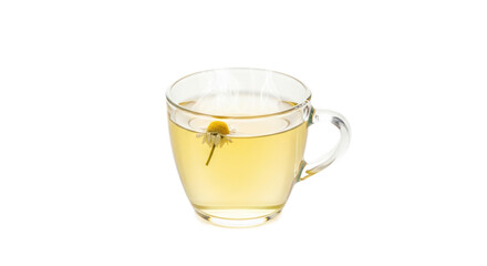 Chamomile tea in glass cup