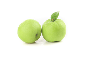 Fresh Green Apples from Shaanxi Province China - Sweet Crisp Fruit Isolated on White Background