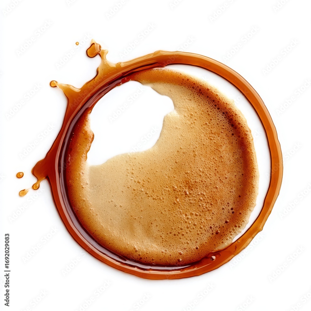 Poster circular splatter pattern with abstract ring and stains isolated on white background for design use