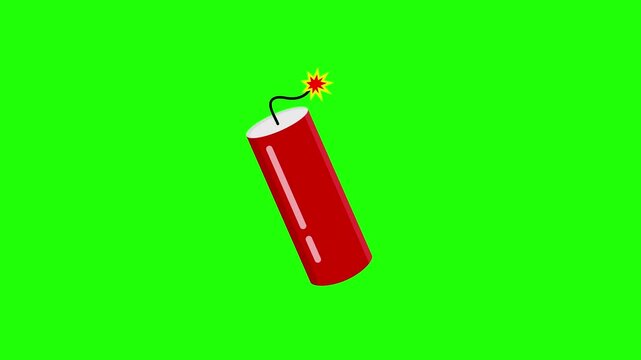 firecracker bomb dynamite explosive icon animated firecracker bomb dynamite explosive 4k green screen looping croma