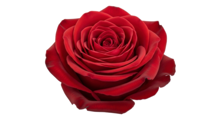 Closeup red rose transparent background