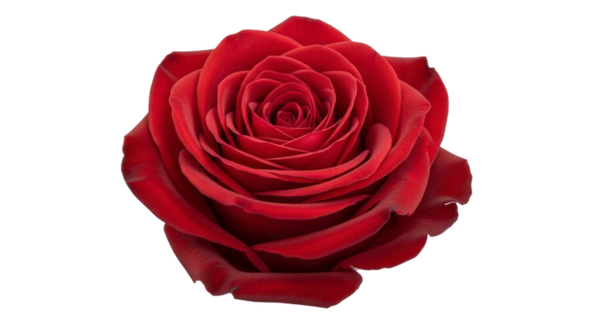 Closeup red rose transparent background