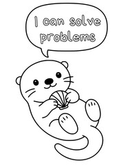 Animal coloring pages with positive affirmations for kids