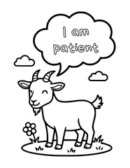 Animal coloring pages with positive affirmations for kids
