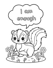 Animal coloring pages with positive affirmations for kids