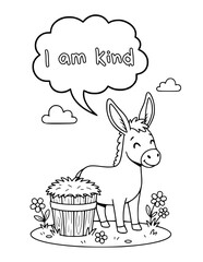 Animal coloring pages with positive affirmations for kids