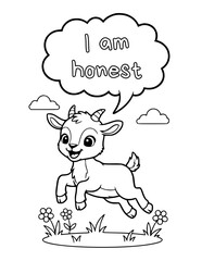 Animal coloring pages with positive affirmations for kids