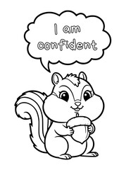 Animal coloring pages with positive affirmations for kids