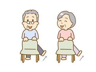 高齢者　筋力低下の予防　トレーニングをする