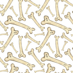 Seamless pattern with black bats and skulls. Halloween holiday. Watercolor illustration hand drawn. Drawing for paper, textile, invitations. animal, night, october, holiday, halloween