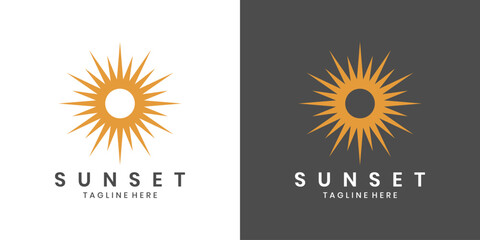 Sunrise logo with abstract sun rays