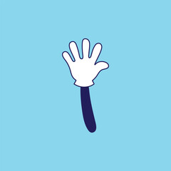Human body cartoon hand isolated design