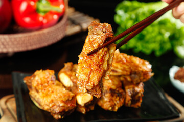 Grilled Lamb Chops with Cumin and Garlic - Crispy Charcoal BBQ Meat Dish