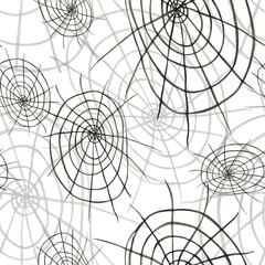 Seamless pattern for halloween from spider web. Watercolor illustration hand drawn, cartoon. Drawing for ribbons, invitations, banner. October, halloween, holiday, fun