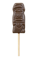 Santa Claus Chocolate Lolly isolated on white background