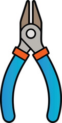 Modern flat design illustration of combination pliers with blue handles