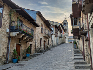 Costanilla street at Puebla de Sanabria village, Zamora province, Spain