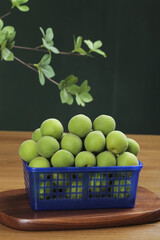 Fresh Yunnan Alpine Plums in Basket - Organic Stone Fruit from China
