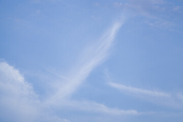 Blue Sky with White Wispy Clouds Natural Background Landscape