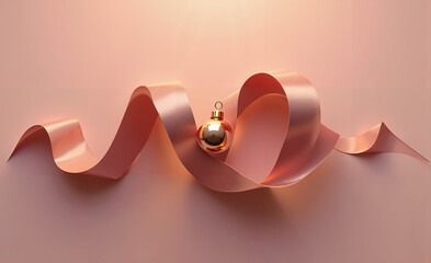 A satin ribbon with a single Christmas bauble