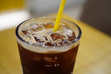Close-Up of Iced Coffee in Glass Cup