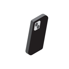 黒いスマートフォンのアイソメトリックイラスト