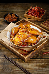 Chongqing Spicy Braised Chicken Wings with Sichuan Peppers Chinese Cuisine