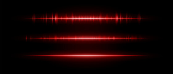 Audio beam set icon. Three glowing frequency bars with different intensity and rhythm. Suited for sound interface, tech visuals or music waveform design.