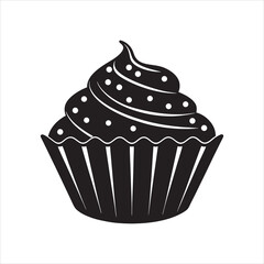  Cupcake silhouette vector illustration