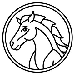 Horse Mandala Outline Vector Illustration