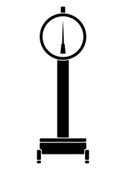 銭湯や学校にあった昔ながらのアナログな針の体重計　アイコン・シルエット・イラスト　ベクター／透過PNG／JPEG白背景