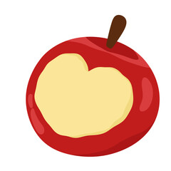 apple. red apple. apple cut in half. sliced ​​apple. unny fruit. cute charactor fruit. charactor of fruit. apple. vector illustration of a fruit. vector illustration of a apple. fruit. bite.