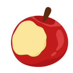 apple. red apple. apple cut in half. sliced ​​apple. unny fruit. cute charactor fruit. charactor of fruit. apple. vector illustration of a fruit. vector illustration of a apple. fruit. bite.