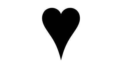 Elongated black heart icon with a sharp point.