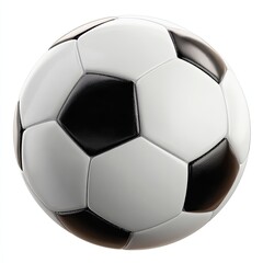 Round soccer ball, white and black panels