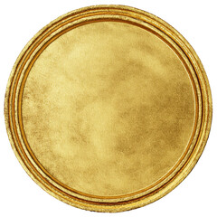 Elegant and Shiny Golden Circle with Textured Surface Background