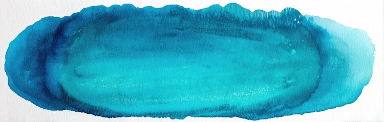 Abstract teal watercolor stain