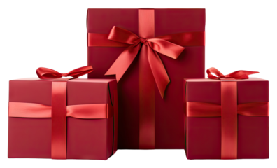 PNG Festive gift boxes present red christmas present.