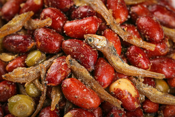 Spiced Mixed Nuts Peanuts Peas and Fish Snack Mix Appetizer