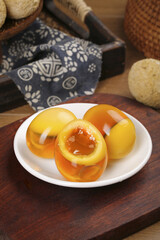 Golden Soft-Boiled Eggs with Runny Yolks Traditional Japanese Cooking Style Food Photography