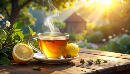 Morning Tea in a Sunny Garden